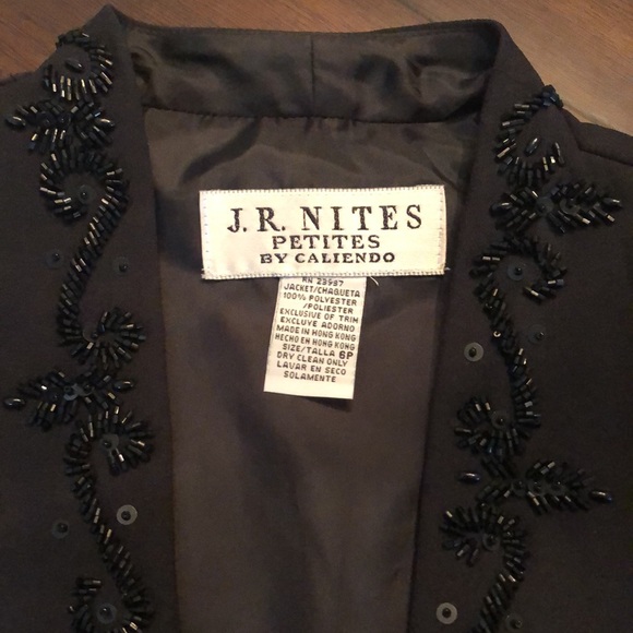 J.R. NITES 2-Pc Beaded Bolero Jacket & Sleeveless side slit statuesque gown - Picture 10 of 15